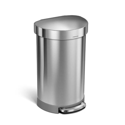 simplehuman 45L semi-round liner rim step can