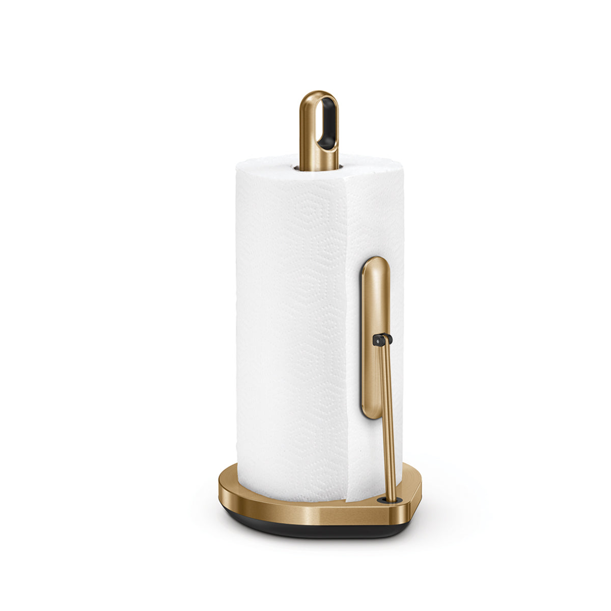 tension arm paper towel holder - countertop / brass