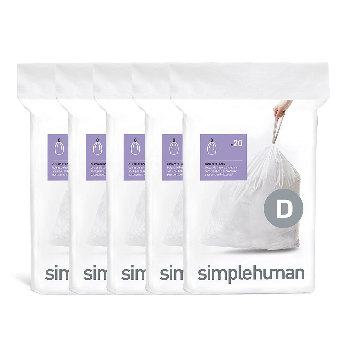 simplehuman custom fit liners - code D 240 pack