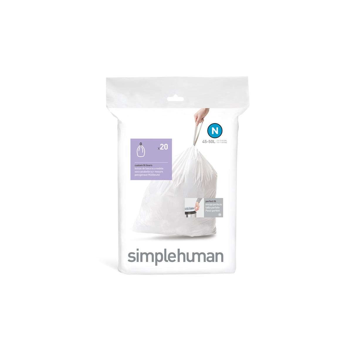 Buy Garbage bags x 20 - CODE Q - white 50l by Simplehuman at