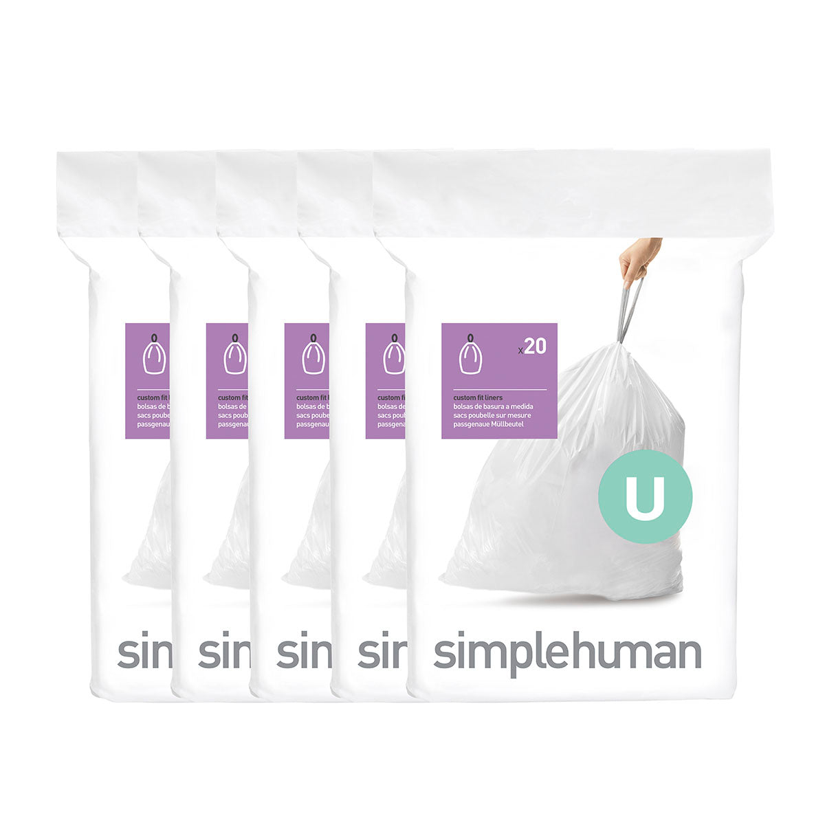 100pk Replacement Durable Garbage Bags, Fits Simplehuman¨ Ôsize ''B''Ô, 6L  / 1.6 Gallon