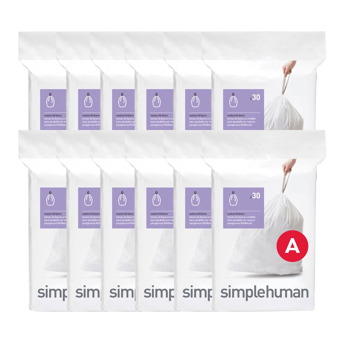 simplehuman Custom Fit Liners, 300-pack