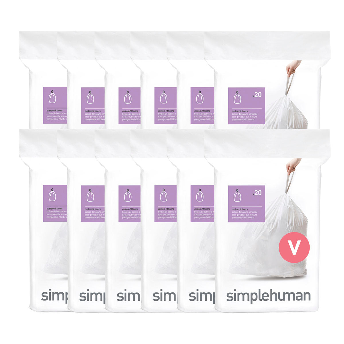 simplehuman Custom Fit Liners, 300-pack