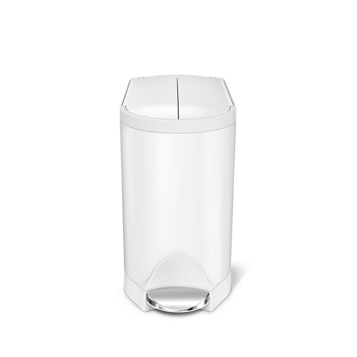 simplehuman 10L Butterfly Steel Step Trash Can White