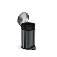 4.5L round step can - black finish - inner bucket coming out of can