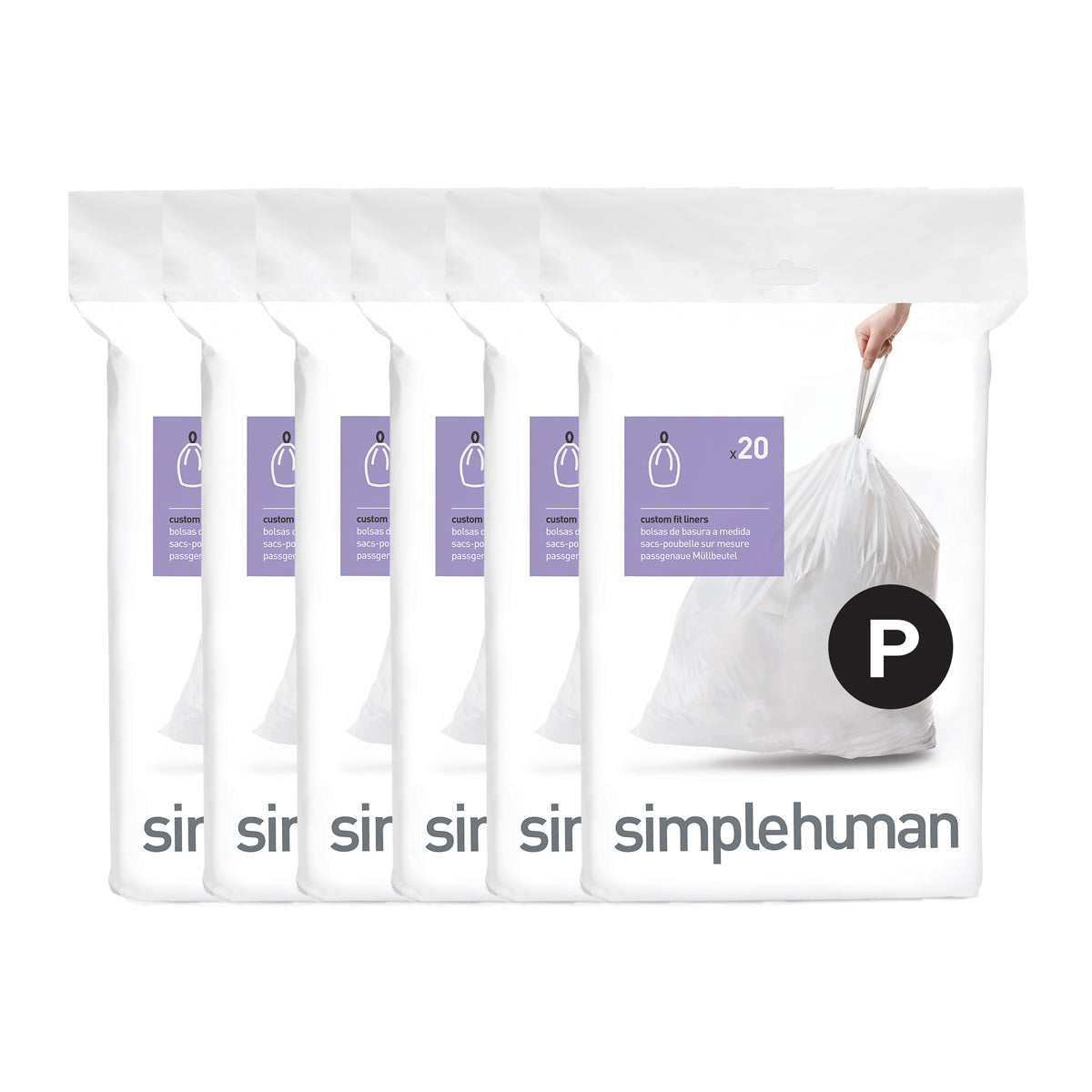 Simplehuman® Code P Custom-Fit Trash Can Liner - White, 20 ct - Kroger