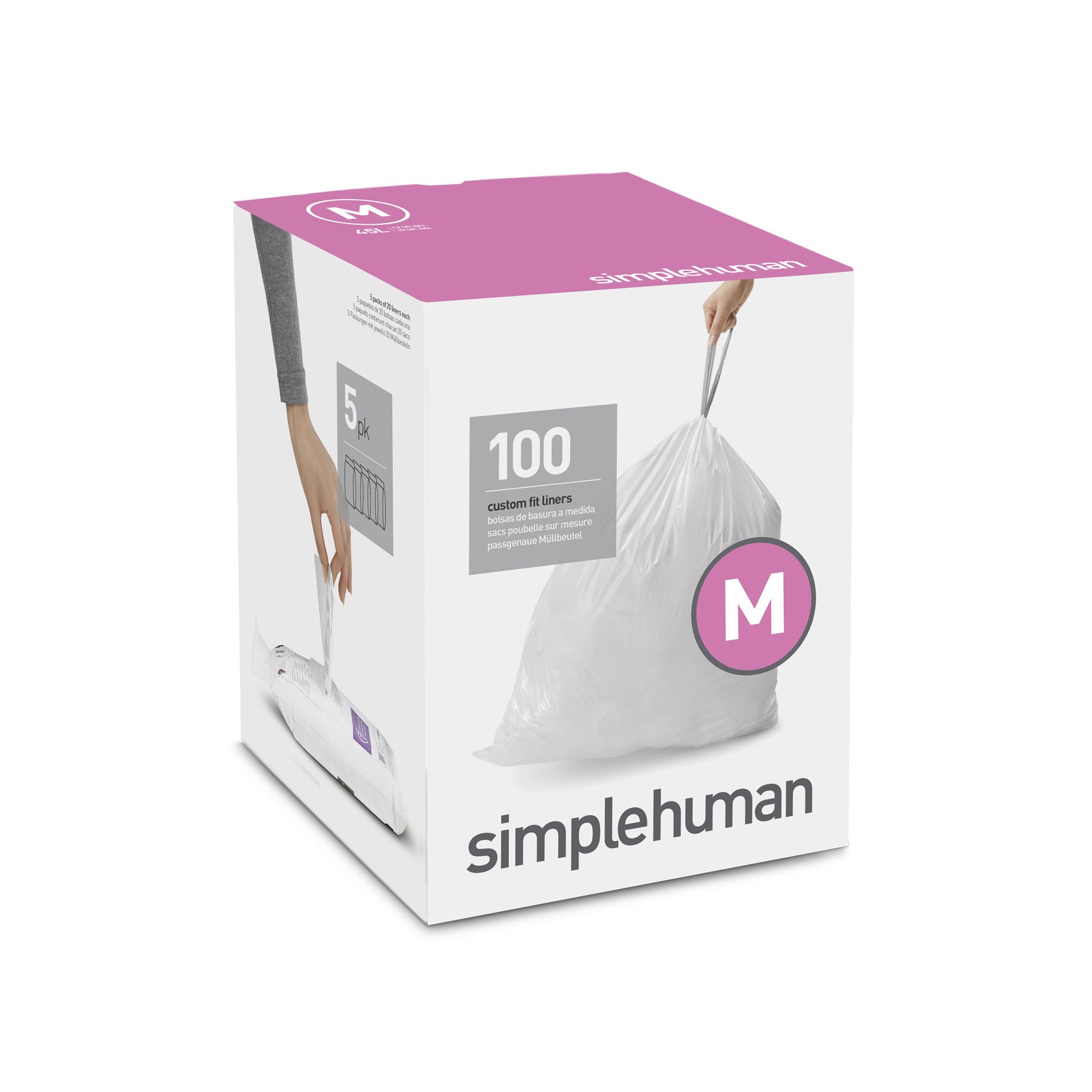 Simplehuman® Code P Custom-Fit Trash Can Liner - White, 20 ct