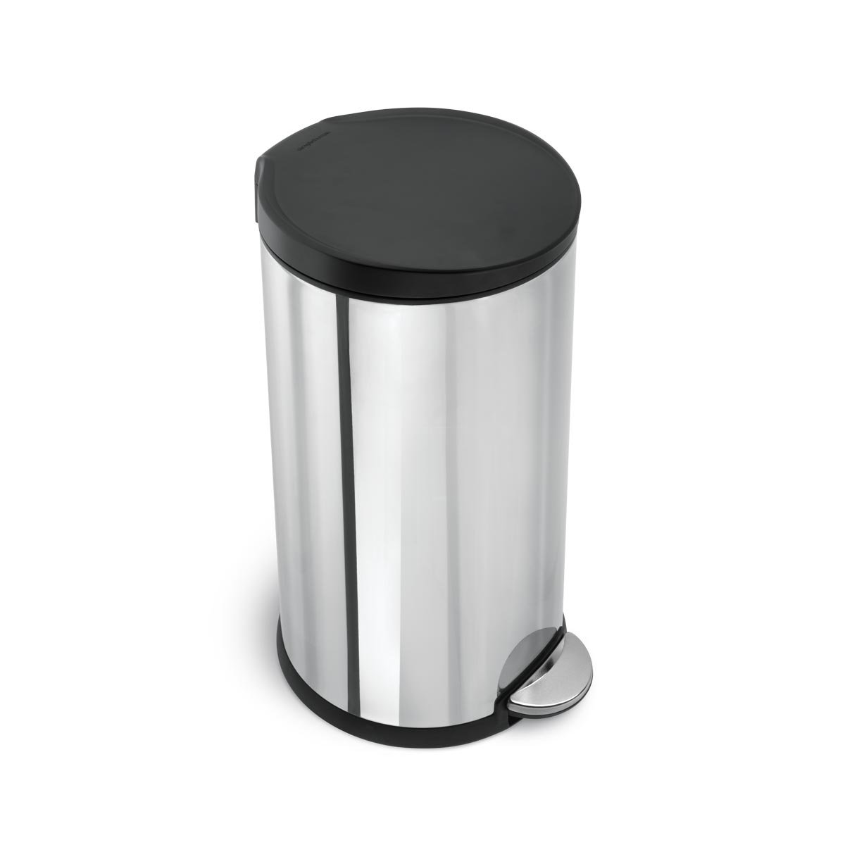 simplehuman 40L classic round step can with plastic lid 
