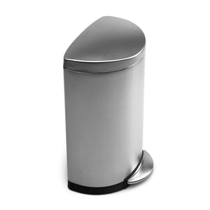 simplehuman 40 litre semi-round step can, fingerprint-proof brushed stainless steel