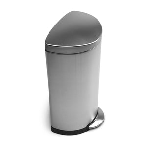 simplehuman 30 litre semi-round step can, fingerprint-proof brushed stainless steel