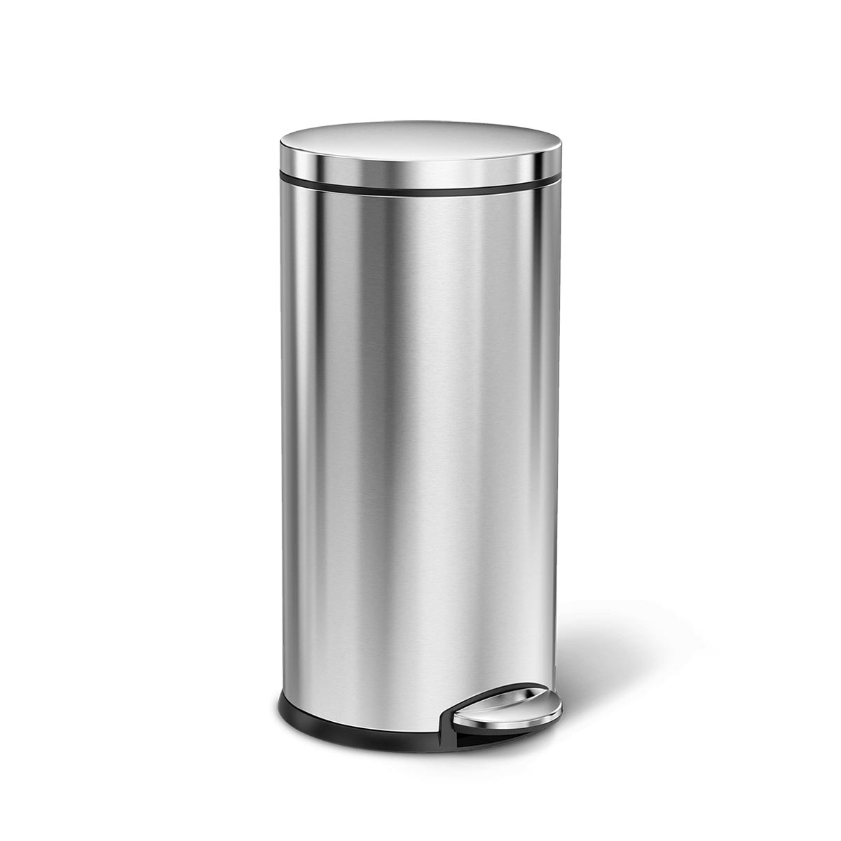 simplehuman 35 litre, round step can, fingerprint-proof stainless steel