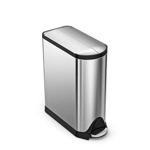 simplehuman 45 litre butterfly step can, fingerprint-proof brushed stainless steel