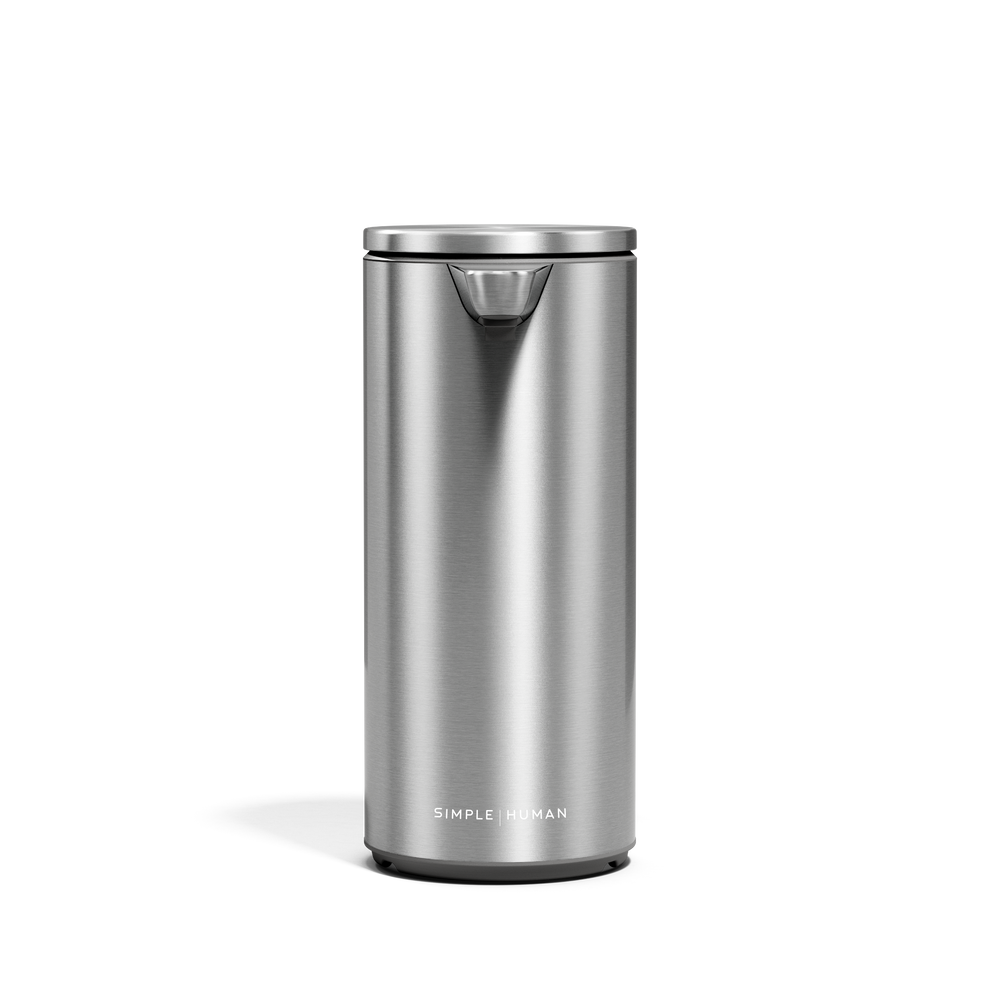 Simplehuman Rechargeable Sensor Pump (9 oz.) in Brushed Stainless Steel, touch-free dispenser.