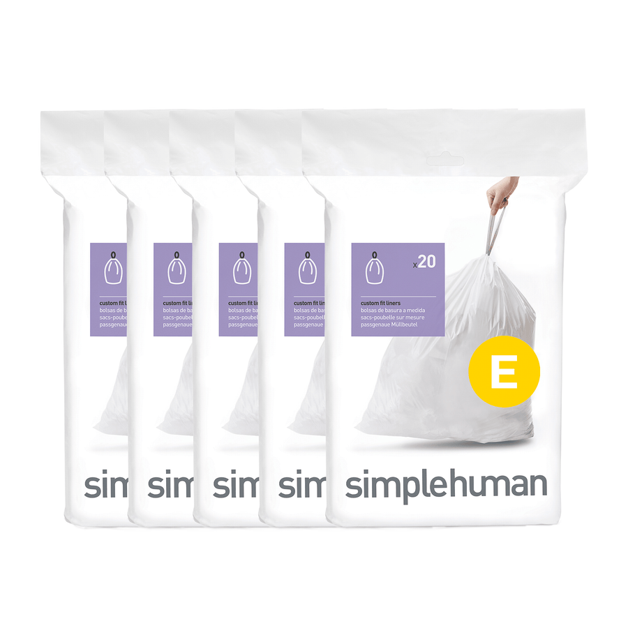 Simplehuman Liner Guide Code Code E Custom Fit Liners - Simplehuman