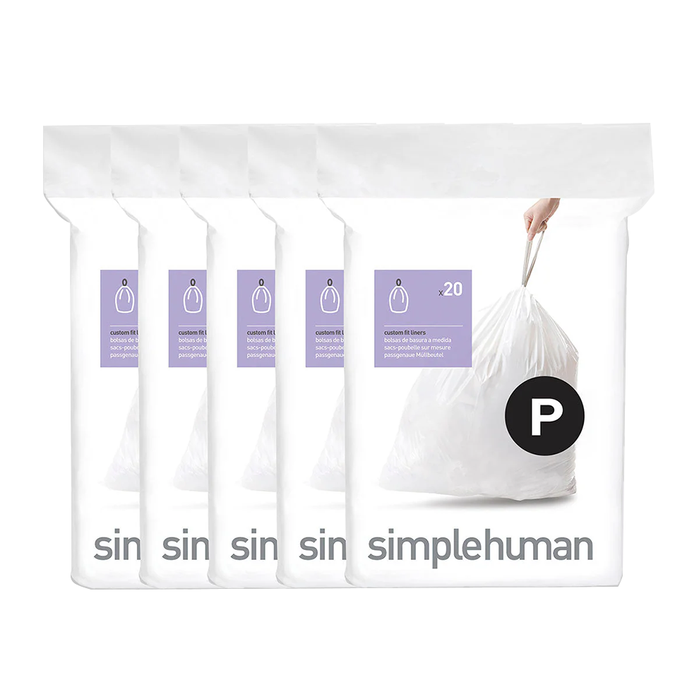 simplehuman custom fit liners - code P 100 pack