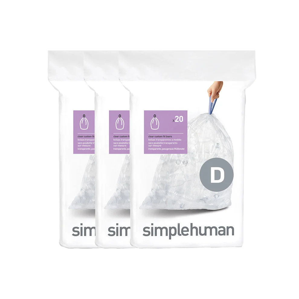 simplehuman code D clear recycling custom fit liners