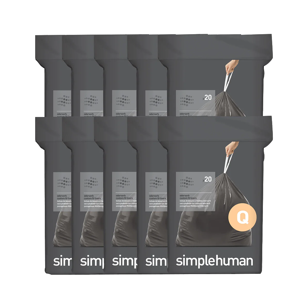 Code Q Custom Fit Liners Odorsorb, 200 Pack - Simplehuman