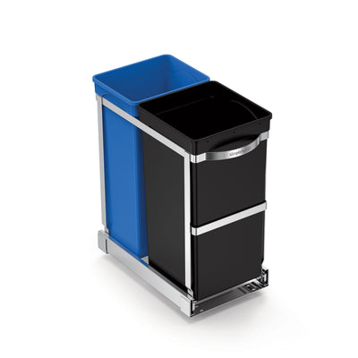 35L dual compartment  pull out under counter can