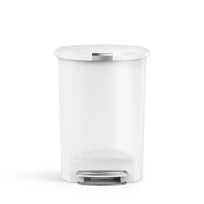 50L Hybrid Semi-Round Step CanWhite