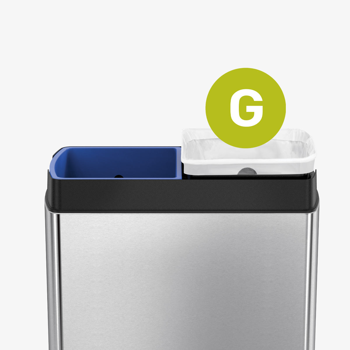 48L Dual Compartment Rectangular Touch-Bar Can - Simplehuman