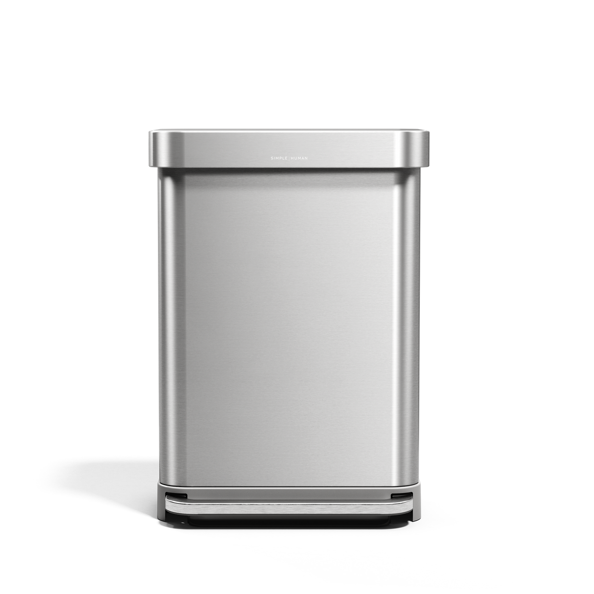 55L Rectangular Step Can with Liner Pocket - 55L / Brushed