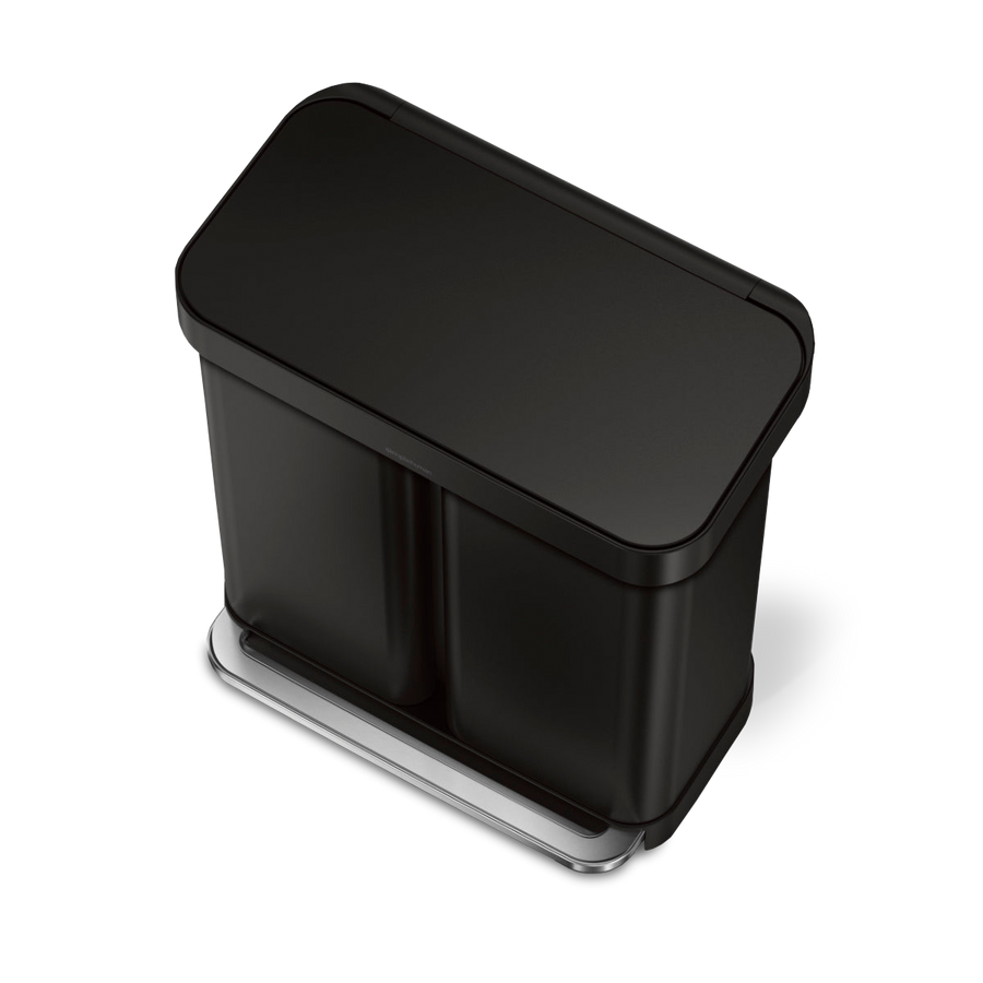 58L Dual Compartment Rectangular Step Can with Liner Pocket