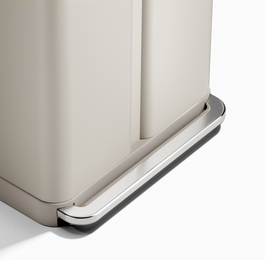 Simplehuman's 58L Step Recycler in Latte, closeup of pedal.