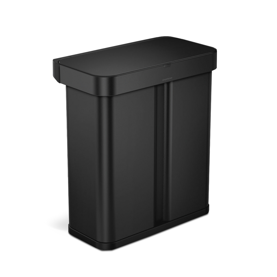 58L Dual Compartment Rectangular Sensor Can with Voice and Motion Control