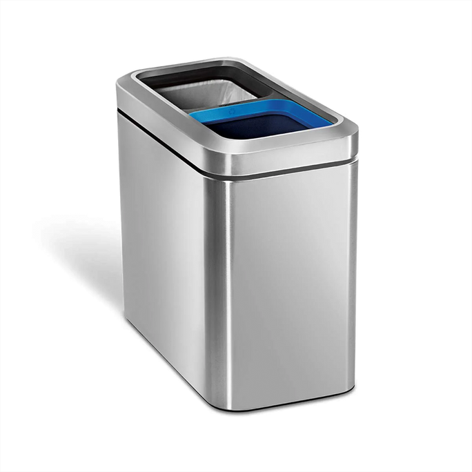 20L Slim Open Recycler in Brushed
