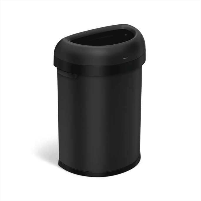 80L Semi-Round Open Can in Matte Black