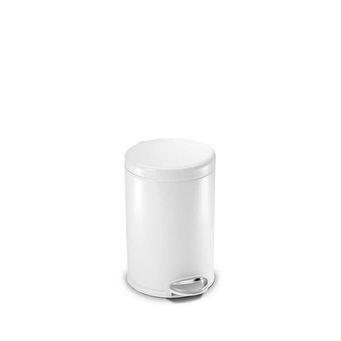 4.5L Round Step Can in White