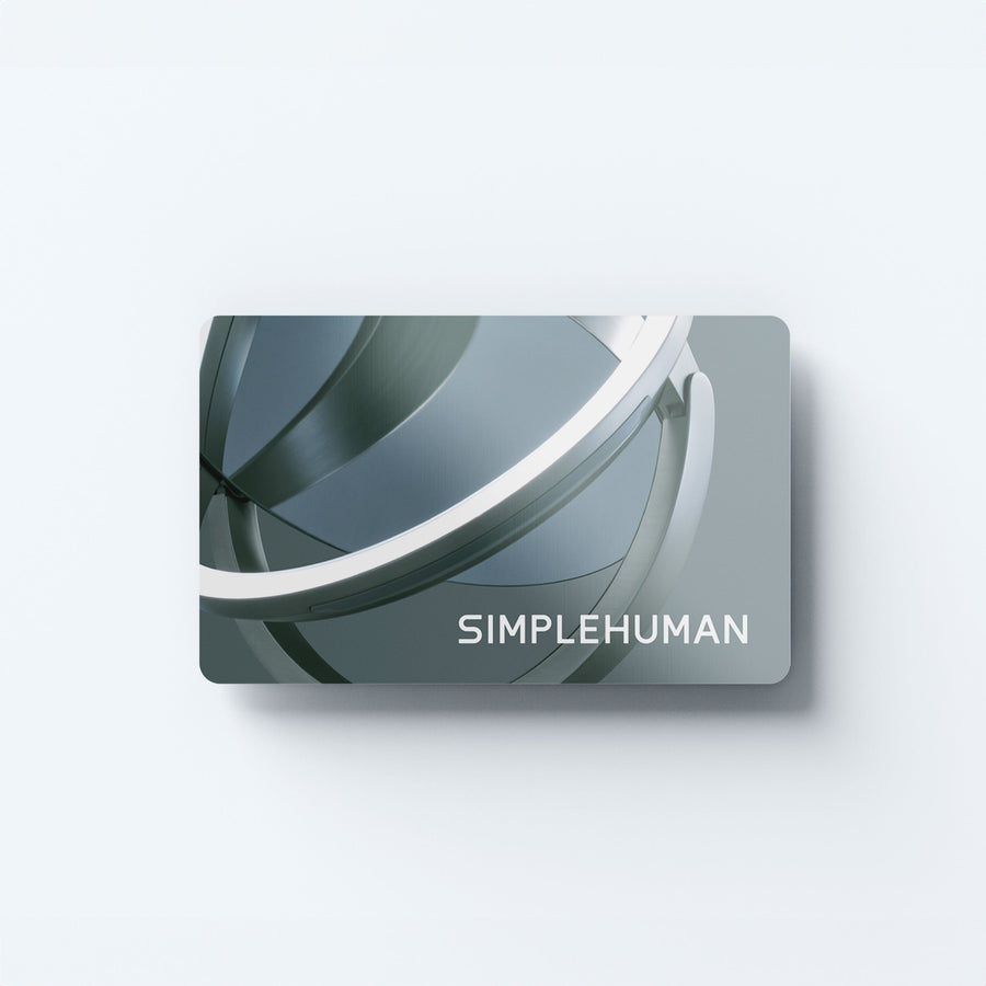 Simplehuman's Gift Card with Sensor Mirror Design featuring the Sensor Mirror Trio Max in Brushed.