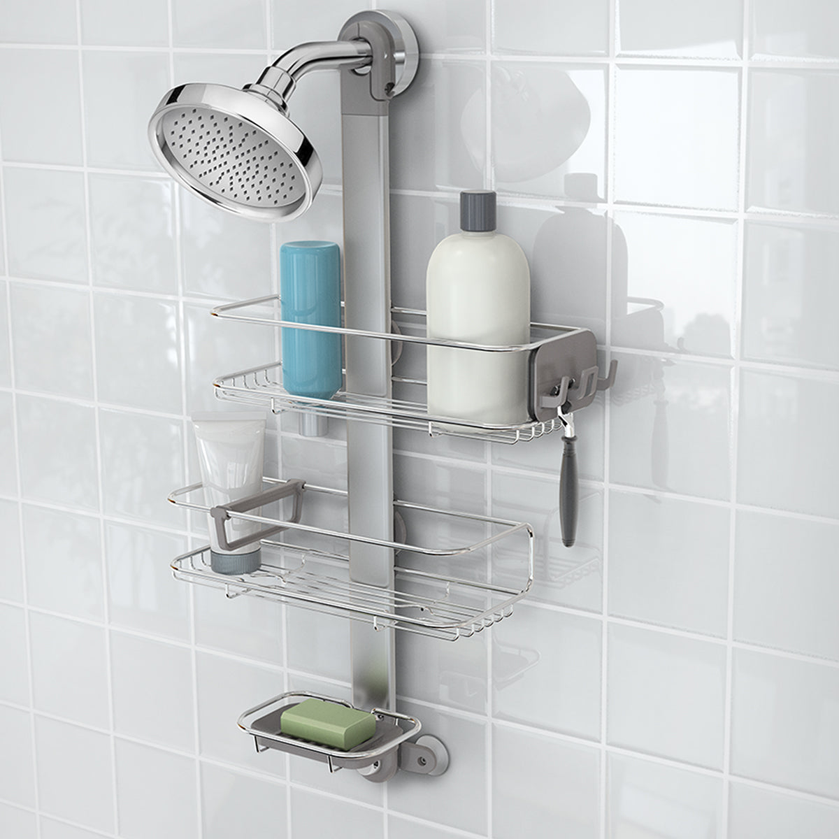 Shower Riser Caddy Adjustable Shower Caddy - Simplehuman