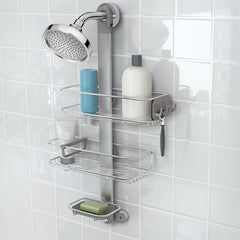 simplehuman Adjustable and Extendable Shower Caddy XL, Stainless Steel and  Anodized Aluminum
