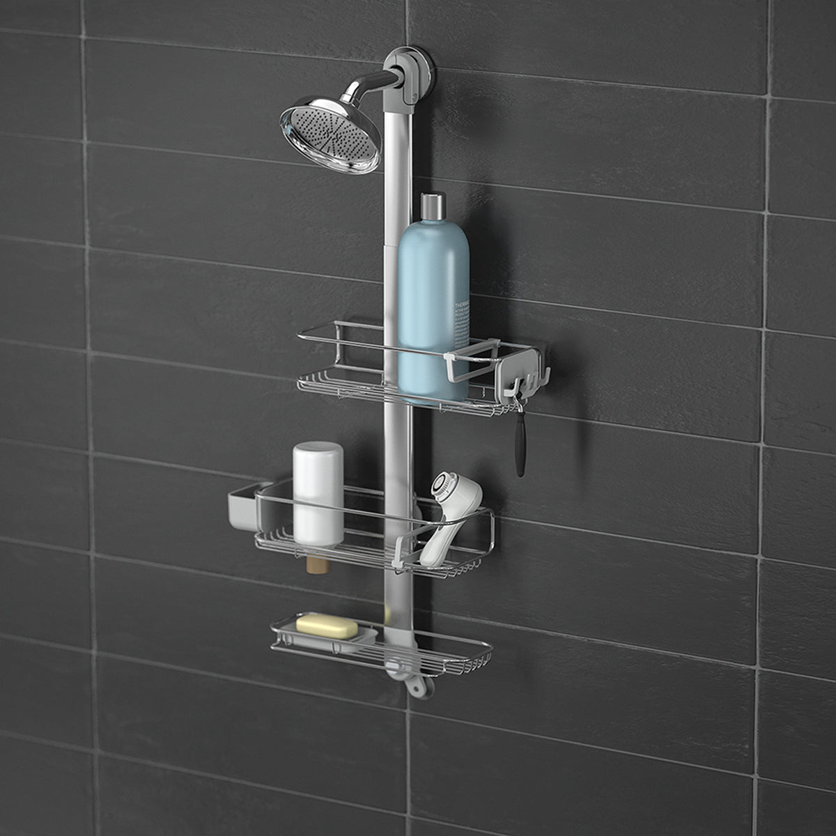 Shower Riser Caddy Adjustable Shower Caddy - Simplehuman