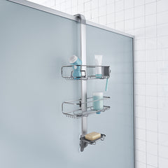 Hanging Shower Caddy Over The Door Shower Organizer, Aluminum