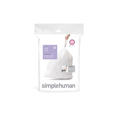 2 PACK simplehuman Code M 45 L Trash Bags 40 Liners Total White Extra  Strong