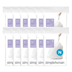 simplehuman Code Q Custom Fit Liners, 3 Refill Packs - 60 Count