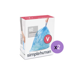 Plasticplace Simplehuman (x) Code D Compatible (100 Count) Blue