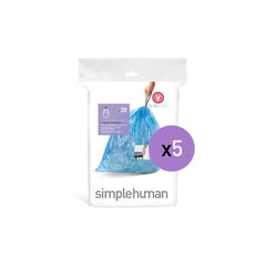 simplehuman Code V Custom Fit Drawstring Blue Recycling Trash Bag Liner,  16-18 Liter/4.2-4.8 Gallon