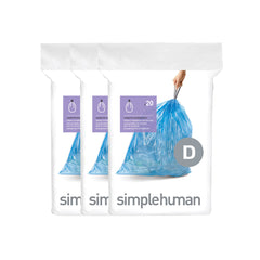 Code D, 240 Pack Custom Fit Liners, Recycling, Blue, simplehuman