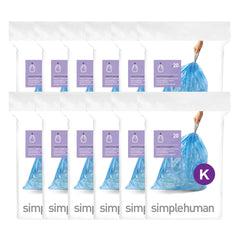 Simplehuman Code K Custom Fit Drawstring Trash Bags 35-45 Liter 60 Liners