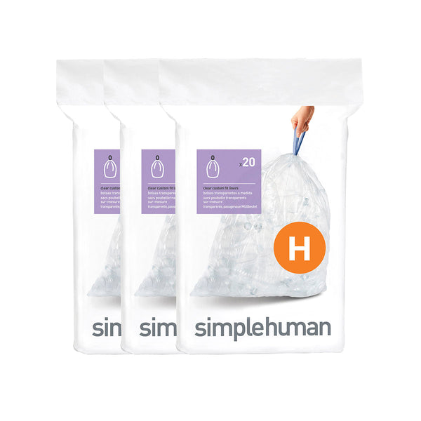 simplehuman code H clear recycling custom fit liners