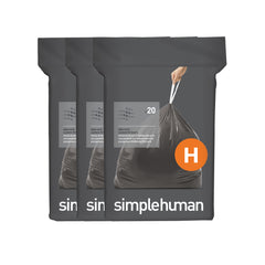 simplehuman 30L-35L 100ct Code H Custom Fit Trash Bags Liner White