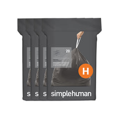 Code B 30 Ct SIMPLEHUMAN Custom Fit Trash Bags Can Liners Refill Size White  Pack