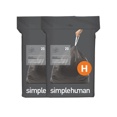 Code H, 40 Pack Custom Fit Liners, odorsorb, simplehuman