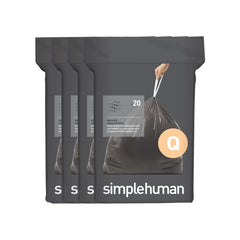 SIMPLE HUMAN Custom Fit Trash Bags Code Q Can Liners Refill Size