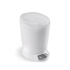 6L round plastic step can - white - main image