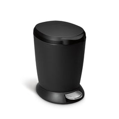 6L round plastic step can - black - main image