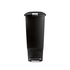 40L slim plastic step can - black - front view image